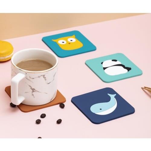 1pc Cartoon Silicone Anti Slip Kawaii Cup Mats Dish Bowl Pads Placemat Coffee Coasters Kitchen Accessories Kitchen Decoration