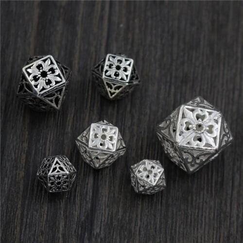 100% 925 Sterling Silver Vintage Hollow Out Flower Space Beads DIY Jewelry Making Craft Handmade Charm S925 Silver Loose Beads