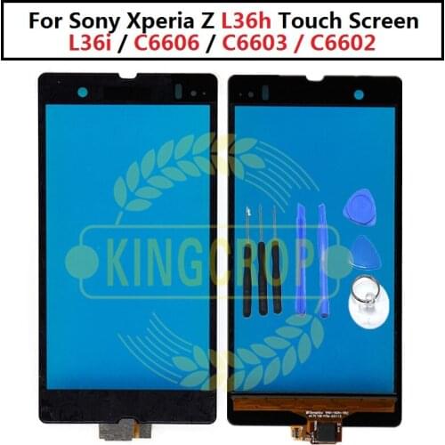 100% test 5.0" For Sony Xperia Z L36h L36i C6606 C6603 C6602 Touch Screen Digitizer Sensor Outer Glass Lens Panel+Tracking