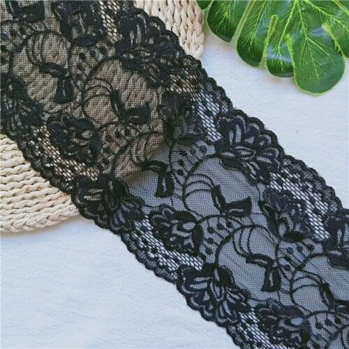 13.5cm Black Blue Wide Elastic African Lace Used For Crafts Diy Sewing Material Accessories For Dress Curtain Decoration E1166