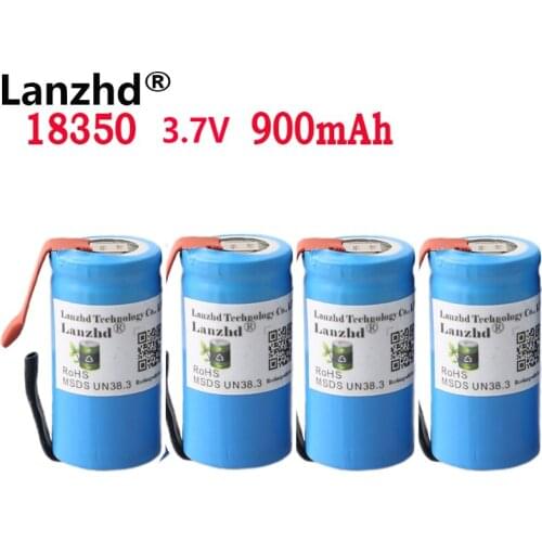 40pcs DIY 18350 batteries lithium Li ion 3.7V 10C 900mAh 8A rechargeable battery power cylindrical For Electric tools