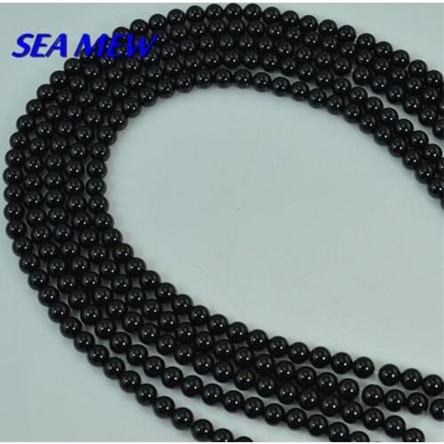 6mm 8mm 10mm 12mm High Quality Round Black Loose Beads Hole Size For Jewelry Making 270bz