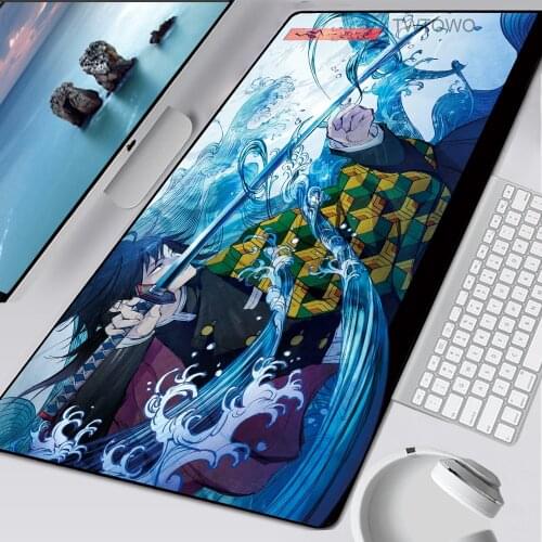 900x400mm Kimetsu no Yaiba Computer Mouse Pad XL Anime Anti-slip Gaming Gamer Mousepad XXL Keyboard Desk PC Mice Play Mat Pads