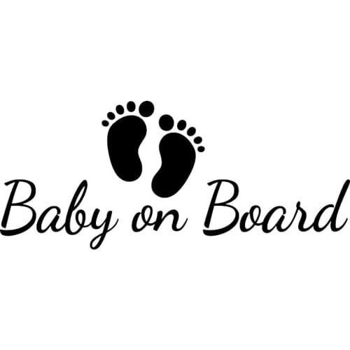 Car Sticker Baby Car Funny Car Window Bumper Sticker PVC Decal Fashion Warning Sign Waterproof Sunscreen Black/White,17cm*7cm