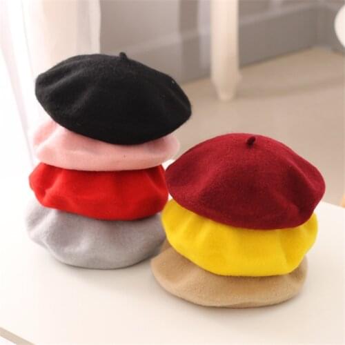 Fashion Kids Children Unisex girls Imitation Wool Warm Beret Beanie Hat Cap Autumn Winter Caps Gift