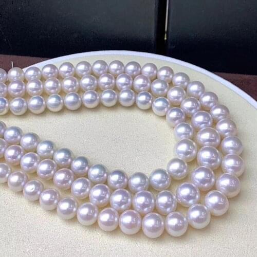 D424 Pearl Necklace Fine Jewelry Round 11-14mm Fresh Water Pinkish White Pearls Necklaces for Women Presents
