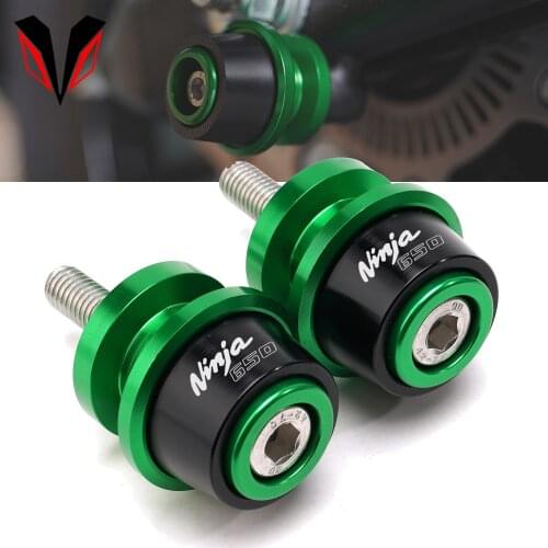For Kawasaki Ninja 650 NINJA650 2017-2019 Motorcycle M8 CNC Aluminum Slider Stand Screws Swingarm Spools Lift Bobbins 8mm