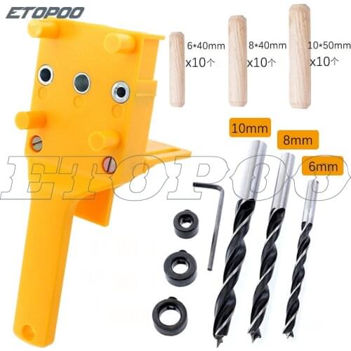 Woodworking Dowel Jig 6 8 10mm Drill Gauge Guide Metal Sleeve Handheld Wood Doweling Hole Drill Carpenter tools