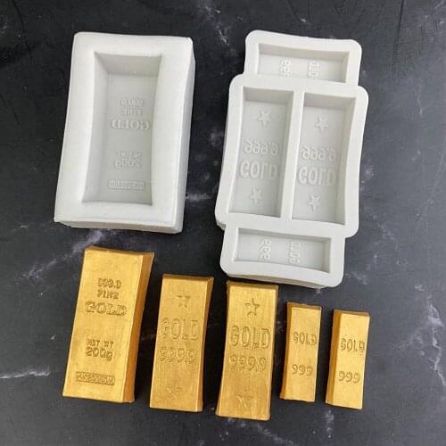 Simulation Gold Bars Silicone Fondant Mould 999 Gold Baking Fondant Sugar Craft Mold DIY Cake Cooking Decoration Supplies