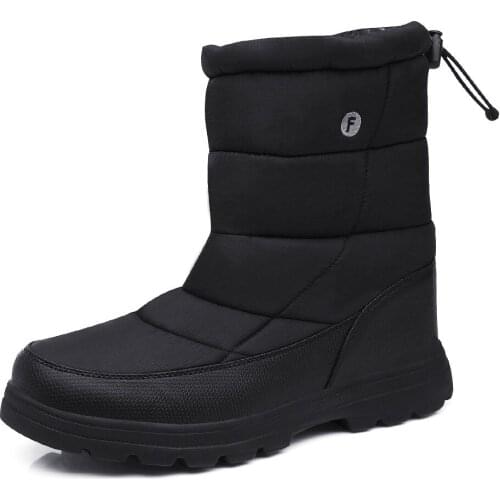 Boots Men Snow Boots 2021 New Black Waterproof Men Winter Boots Plush Very Warm Non-slip Outdoor Cotton Shoes Footwear556