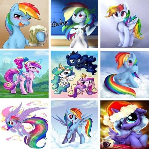Diy 5d Diamond Painting Cartoon Princess "Unicorn Pony" Mosaic Cross Stitch Kits Diamond Embroidery Home Decor Baby Gift