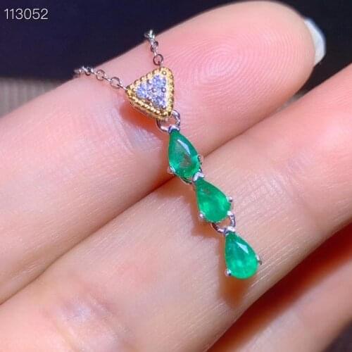 Natural Real Emerald Earring 925 Silver sterling Fine Charm Jewelry for Women Wedding Party Earring