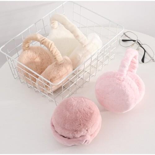 New fur solid color ladies earmuffs autumn and winter warm and comfortable unisex skiing Fur headphones casque antibruit cute