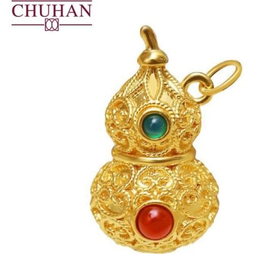 CHUHAN New 18k Gourd Pendant Gift for mothers Luxury Women’s Jewelry Meaning Auspicious Well-being Real gold Au750 Necklace