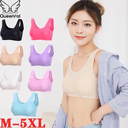 Queenral Plus Size M-5XL Bras For Women Underwear Seamless Brassiere BH Bralette Vest Wireless Bralette Bra Puh Up Sports Bra