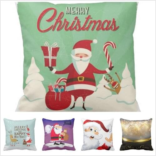 Santa Claus Christmas gift Cushion Cover bedroom/chair seat 5 size 9 style Cotton Polyester Pillow case