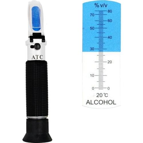 Handheld liquor tester refractometer oenometer detector moniter of alcohol meter 0-80% with ATC 40% off
