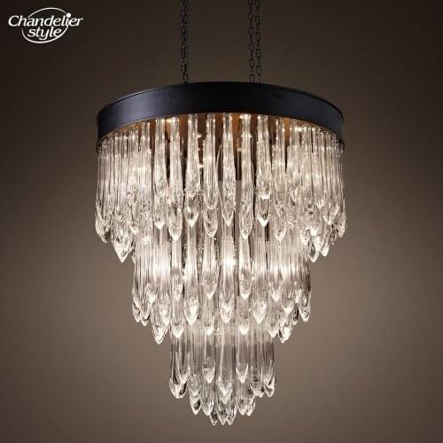 Teardrop Glass Chandelier Lighting Lustre de Cristal Chandelier Lamp Modern LED Staircase Chandelier Hanging Light