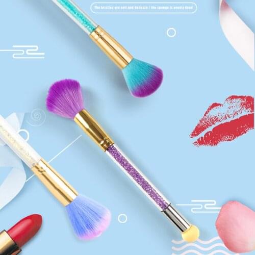 Tricolor Makeup Brush Single Easy Color Sponge Smudge Brush Double-head Smudge Dust Brush Smudge High Elastic Makeup Tools TSLM1