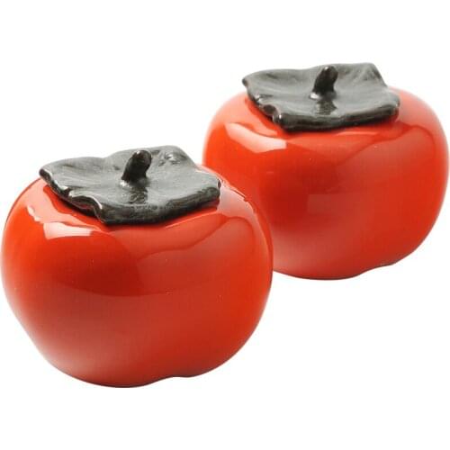 Tomato Shape Ceramic Unique Travelling Coffee Tea Can Personality Home Ceramic Creative Cute Portable Mini Coffee Tea Container