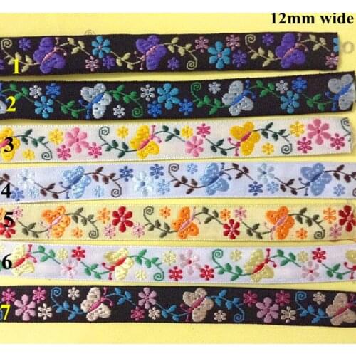 FREE SHIPPING 12mm top quality nation style single face embroidery ribbon,fashion and folk style,XERY0826C