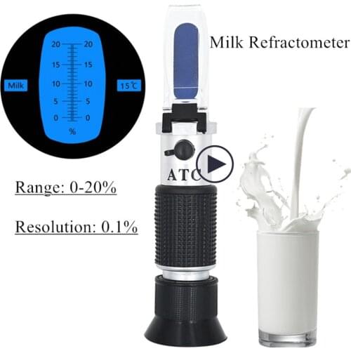 0-20% Brix refractometer Brix Milk Concentration Refractometer Tester Milk Refractometer Scale Handheld Tool Hydrometer with ATC