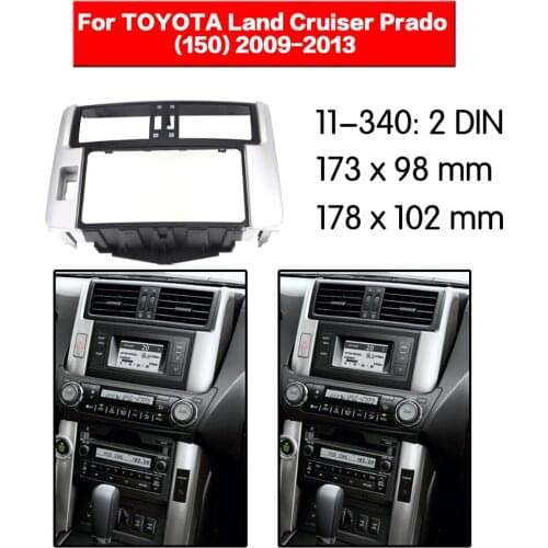 11-340 Top Quality Radio Fascia for TOYOTA Land Cruiser Prado (150)(with 4.2"display) Fascia Dash CD Trim Installation Kit 2din