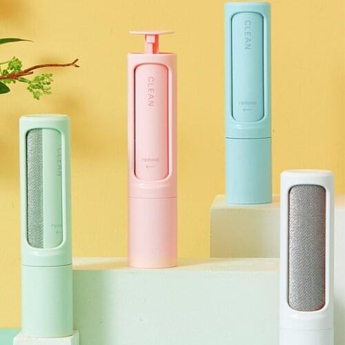 2-1 Reusable Pet Hair Remover Brush Magic Lint Remover Clothes Lint Roller Household Coat Pet Fur Hair Portable Cleaning Brush
