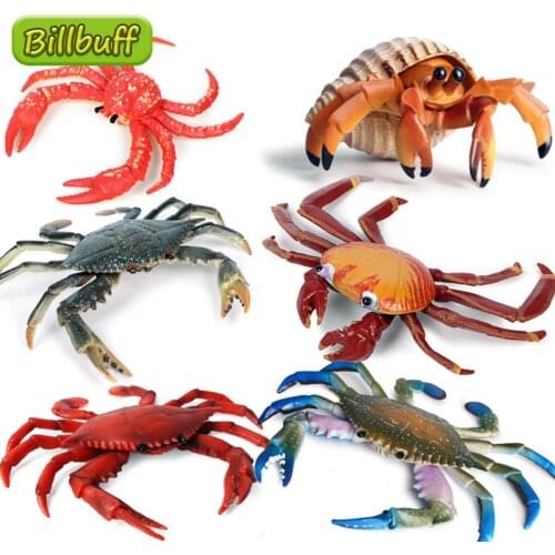 2020 Simulation Ocean Animals Crab Shrimp Model Action Figures Collection Miniature Cognition Educational Toys for children Gift