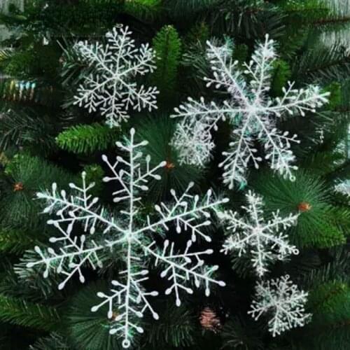 2022 Christmas Snowflakes Confetti Artificial Snow Xmas Tree Ornaments Decorations For Christmas Snowflake Tree Natal Decoration