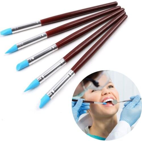 5pcs Porcelain Teeth Shaping Silicone Pen Dentistry Carving Tooth Tools prossional Dentist tools For Adhesive Composite Cement