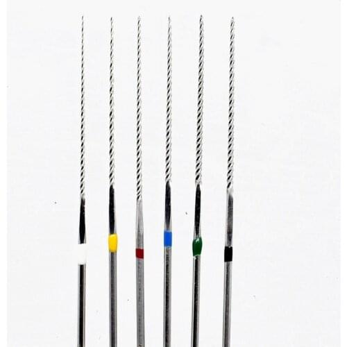 6pcs/box Dental Woodpecker U files Endodontic Files Sstainless Steel Ultrasonic Optional Use For Root Canal Cleaning