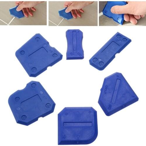 6pcs Glass Tile Corner Caulk Kit Silicone Sealent Scraper Grouting Tool DIY Glue Finishing Cleaning Scraper Remover Hand Tool