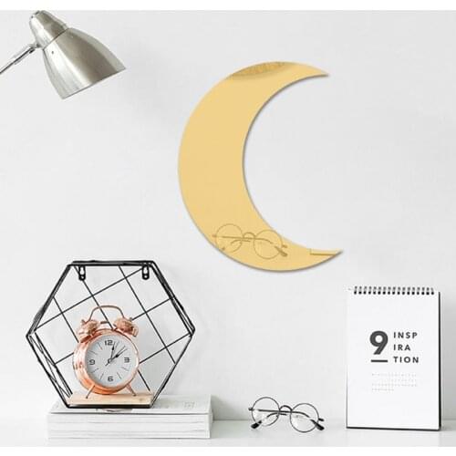 Acrylic Moon Mirror Interior Scandinavian Natural Decor Bohemian Wall Stickers Kids Nursery Living Room Decoration QX2E