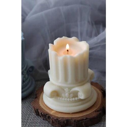 Vanilla Scented Block Column Candle Decorative and Gift Products 7cm Ye 8 cm Size Romantic Valentine Home Office Products