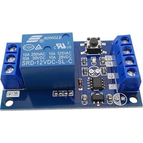 5V 12V 24V Bistable Relay Single Button Relay Module One Key Car Modification Start-Stop Self Locking Car Modification Switch