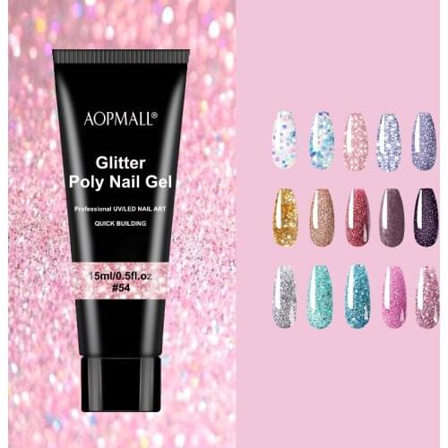 Bling Poly Nail Gel For Nails Extension Finger Nail art Manicure Acryl Varnish hybrid 15ML UV Gel Polish Extension