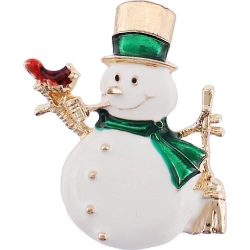 Snowman brooch pin holiday christmas gifts for women girls cute fashion jewelry crystal dropshipping wholesale