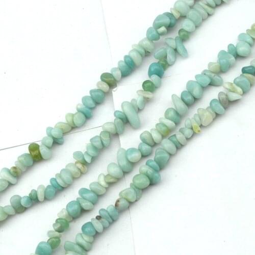 Chip shape natural amazonite stone beads natural gemstone beads DIY loose beads for jewelry making strand 34 inches wholesale