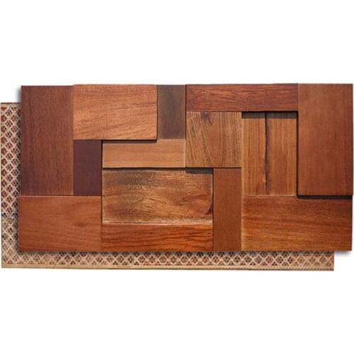 New coming 1box 6pcs 30x60cm north american Brwon wood mosaic wood mosaic for wall cladding decor