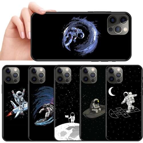 Space Moon Creative Mobile Phone Case For Apple iPhone 11 7 XR 12 Pro Max X 8 6 6S Plus 11Pro 12 Mini XS 5 5S SE Bag Cover