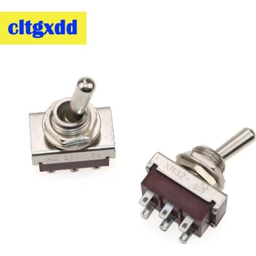 Cltgxdd 1pc 5A 250VAC 6 Pins 12mm 2 Position Mini KN32 Toggle Switch Electrical Power Control Switch On Off Small SPST Switch
