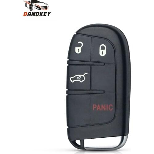 Dandkey For Chrysler For Jeep Compass Renegade Cherokee Smart Car Key Shell Remote Fob Case 4 Buttons Emergency Insert Blade