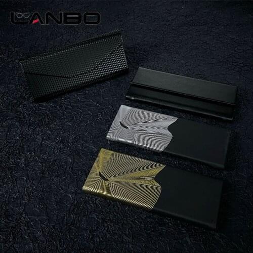 LANBO Triangle Glasses Box Retro Color Folding Sunglasses Case PU Waterproof Strong Magnet Eyewear Protective OrganizerTriangle