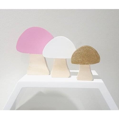 Mushroom Wood Block 3pcs/lot Baby Photo Props Kids Room Childrens Bedroom Wooden Decoration INS Nordic Home Decoration