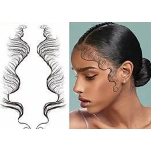 Baby Hair Edges Side Bangs Tattoo Stickers Temporary DIY Hairstyling Hair Tattooing Template Waterproof Makeup Tools