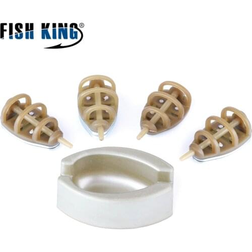 FISH KING 4PCS/LOT Plan A 15G-45G Plan B 35G-65G Feeder Bait Cage Carp Fishing Accessory Fishing Lure for Carp Feeder