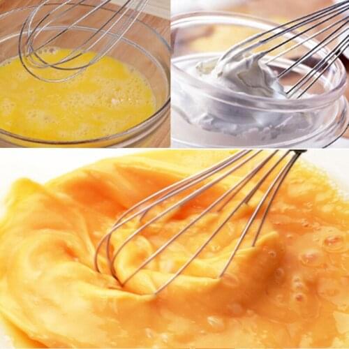 8-Inch Stainless Steel Whisk Egg White Protein Salad Mixer Butter Complementary Food Mxing Utensils Kitchen Baking Cooking Tool