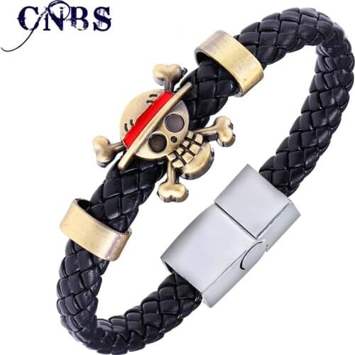 Hot Animation Luffy Alloy Bracelets One Piece Weave leather bracelet & Bangle cosplay jewelry