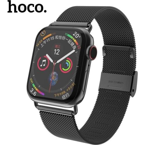 HOCO Milanese Loop for Apple Watch 5 4 3 2 1 Band 44mm 40mm 38mm iWatch Series 5 4 Stainless Steel Strap Belt Women Men Bracelet